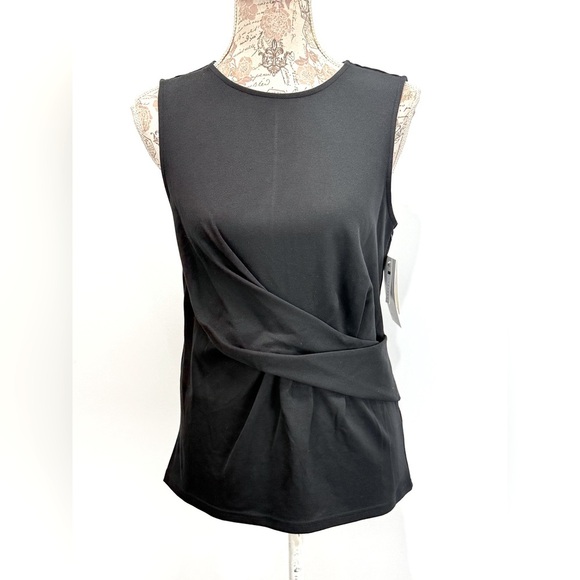 NORDSTROM RACK Black Asymmetrical twist front sleeveless Top size S - Picture 5 of 13
